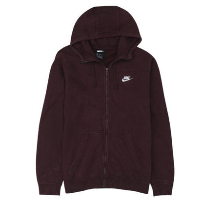 Nike Men's Brown Full Zip Hoodie Medium Fleece Sweatshirt