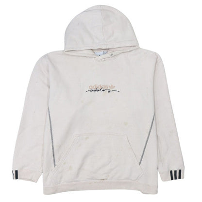 Adidas Women Beige XL Pullover Hoodie Cotton Logo Casual