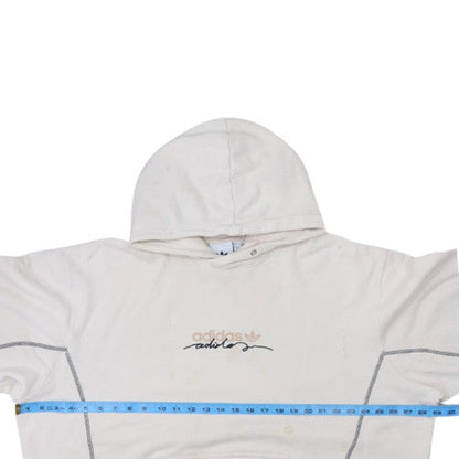 Adidas Women Beige XL Pullover Hoodie Cotton Logo Casual
