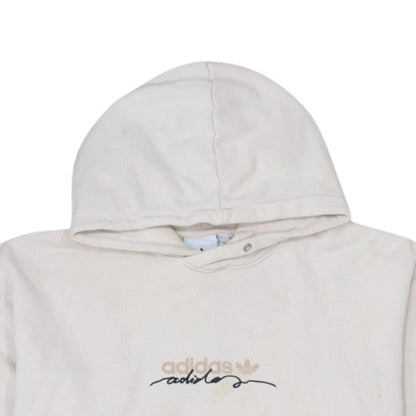 Adidas Women Beige XL Pullover Hoodie Cotton Logo Casual