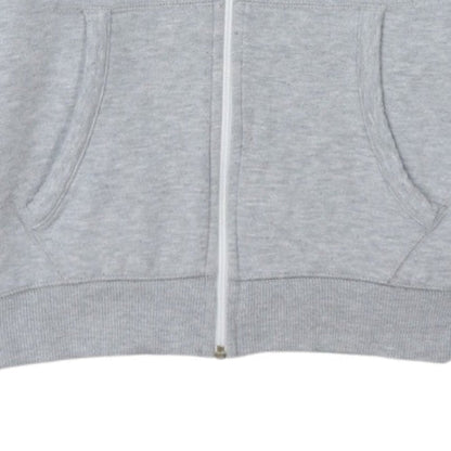 Tommy Jeans Men Grey Full Zip Hoodie L Regular Fit Cotton Blend