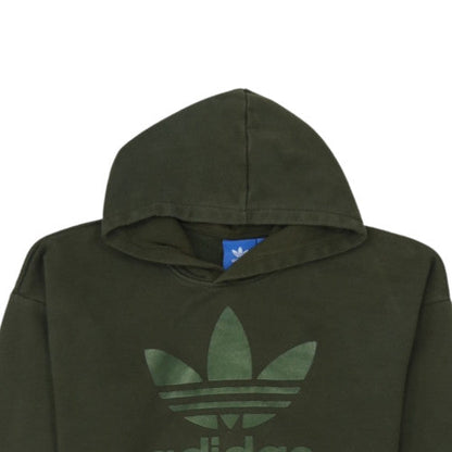 Adidas Mens Green Pullover Hoodie Small Regular Fit Logo Fleece