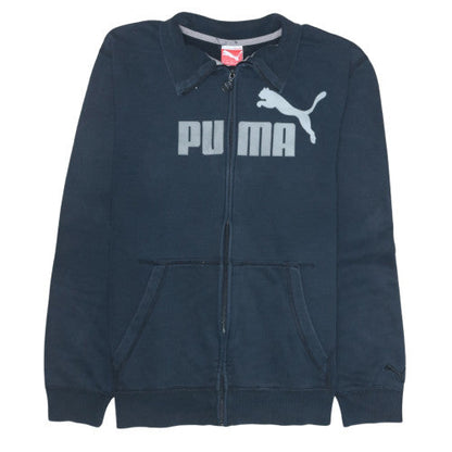 Puma Men's Blue Full Zip Collared Sweatshirt Size L