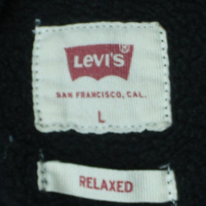 Levi's Men's Black Relaxed Fit Pullover Hoodie L Cotton Blend
