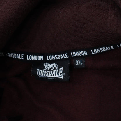 Lonsdale Mens Brown 3XL Pullover Hoodie with Logo Pocket
