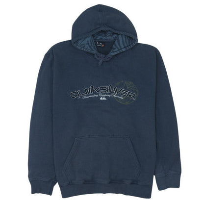 Quiksilver Men's Blue Pullover Hoodie XL Fleece Logo Surf Style