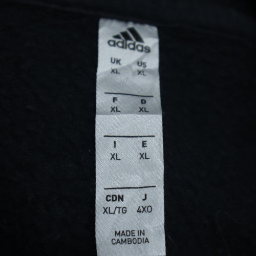 Adidas Men's Black XL Pullover Hoodie with Logo and Pocket