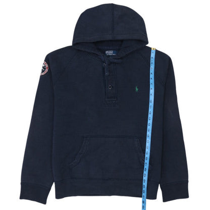Ralph Lauren Men's Blue 2XL Henley Hoodie with Logo