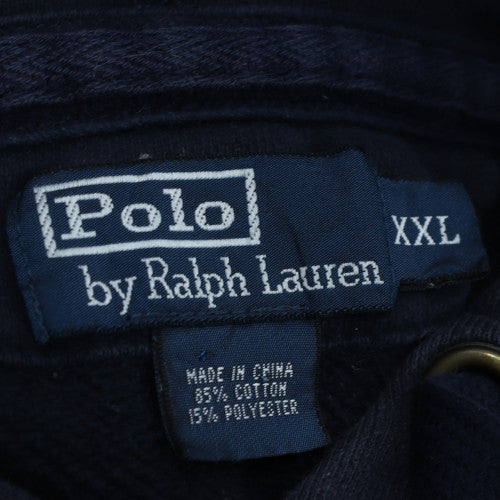 Ralph Lauren Men's Blue 2XL Henley Hoodie with Logo