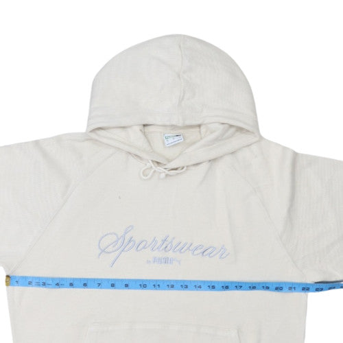 Puma Men's Beige Pullover Hoodie Size S Embroidered Sportswear