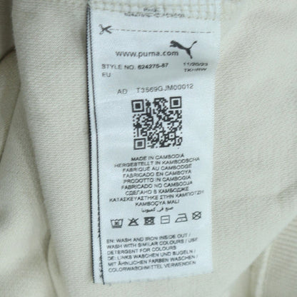 Puma Men's Beige Pullover Hoodie Size S Embroidered Sportswear