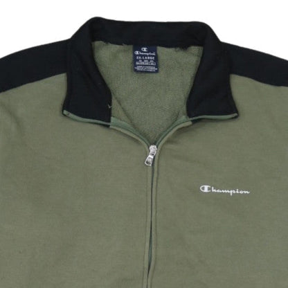 Champion Men's Green 2XL Full Zip Fleece Sweatshirt