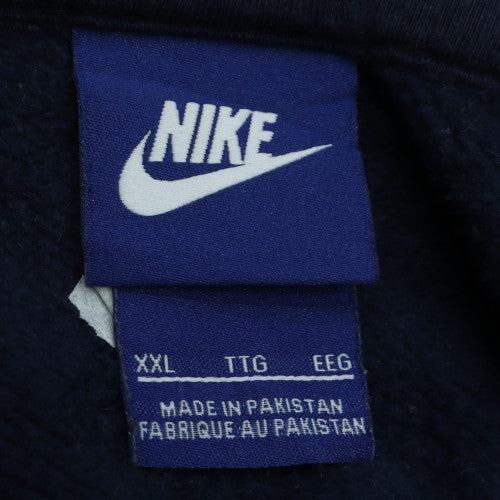 Nike Men's Blue 2XL Pullover Hoodie Embroidered Sportswear