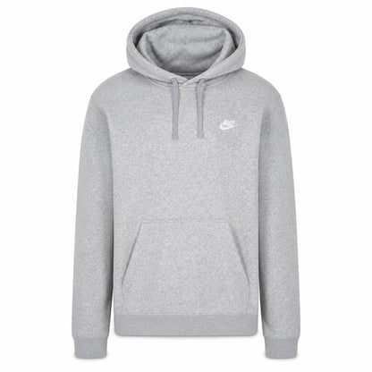 Nike Men's Grey Pullover Hoodie L Fleece Logo Sweatshirt