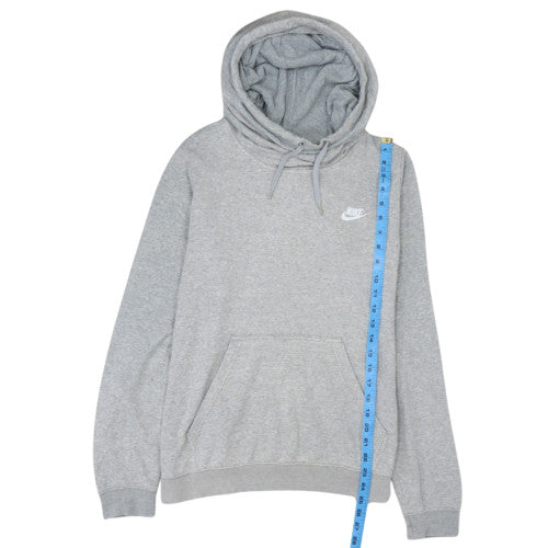 Nike Men's Grey Pullover Hoodie L Fleece Logo Sweatshirt