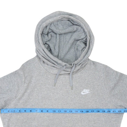 Nike Men's Grey Pullover Hoodie L Fleece Logo Sweatshirt