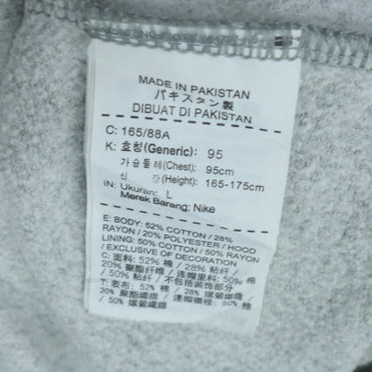 Nike Men's Grey Pullover Hoodie L Fleece Logo Sweatshirt