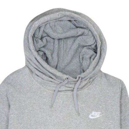 Nike Men's Grey Pullover Hoodie L Fleece Logo Sweatshirt