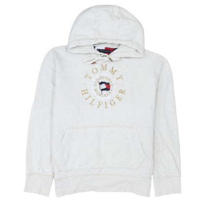 Tommy Hilfiger Women’s White Organic Cotton Pullover Hoodie Size L