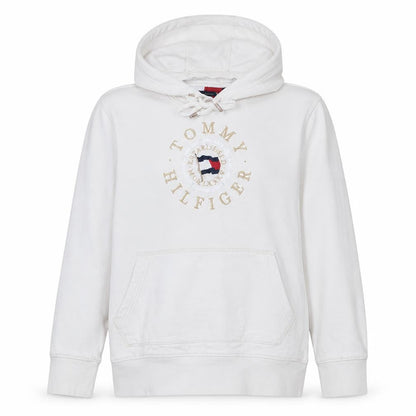 Tommy Hilfiger Women’s White Organic Cotton Pullover Hoodie Size L