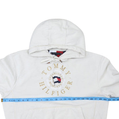 Tommy Hilfiger Women’s White Organic Cotton Pullover Hoodie Size L