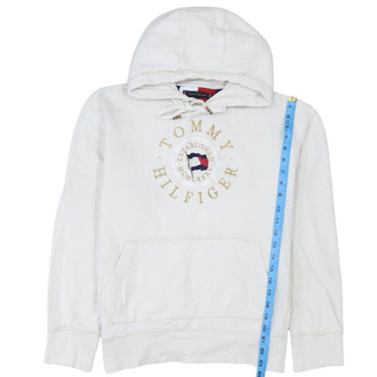 Tommy Hilfiger Women’s White Organic Cotton Pullover Hoodie Size L