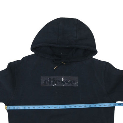 Ellesse Mens Black Pullover Hoodie Size S Fleece Logo Sportswear