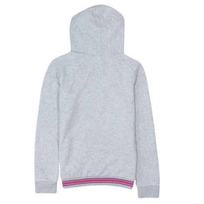 Puma Women's Grey Hoodie M Medium Pink Logo Pullover Casual