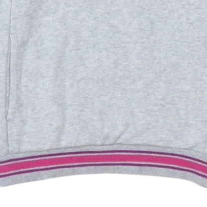Puma Women's Grey Hoodie M Medium Pink Logo Pullover Casual