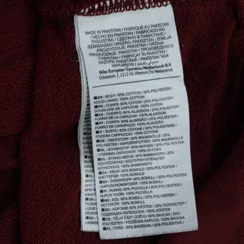 Nike Men's Red Pullover Hoodie M Regular Fit Sports Fleece