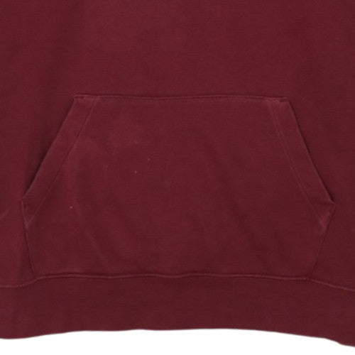 Nike Men's Red Pullover Hoodie M Regular Fit Sports Fleece