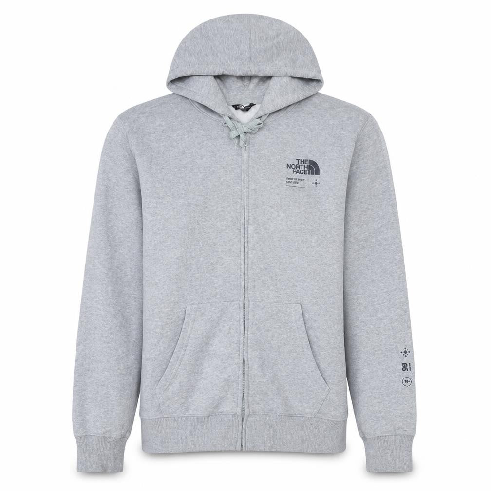 The North Face Men's Grey Full Zip Hoodie Size M Outdoor Fleece
