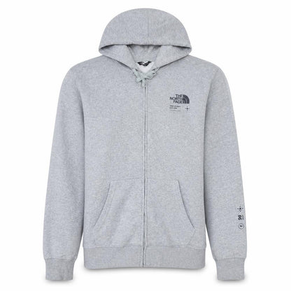 The North Face Men's Grey Full Zip Hoodie Size M Outdoor Fleece