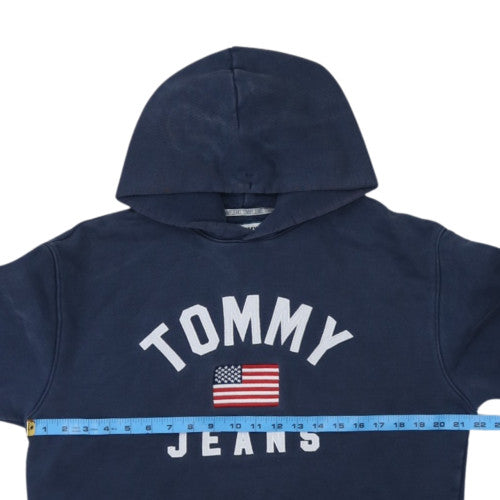 Tommy Jeans Men's Blue Pullover Hoodie M Regular Fit Graphic Logo
