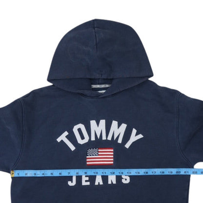 Tommy Jeans Men's Blue Pullover Hoodie M Regular Fit Graphic Logo