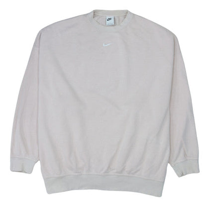 Nike Women Beige Crew Neck Pullover Sweatshirt L