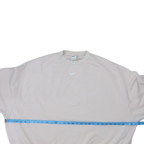 Nike Women Beige Crew Neck Pullover Sweatshirt L