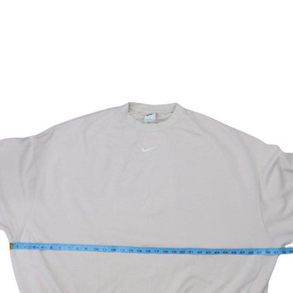Nike Women Beige Crew Neck Pullover Sweatshirt L