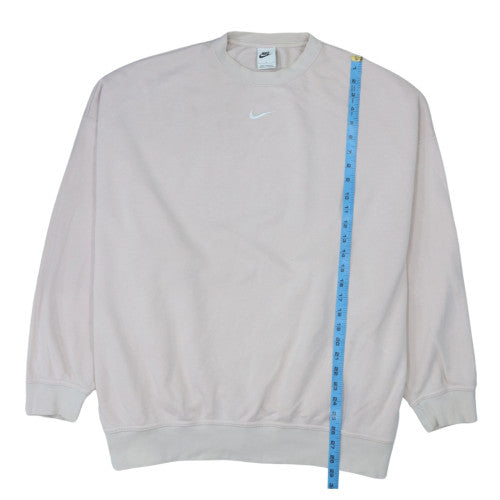 Nike Women Beige Crew Neck Pullover Sweatshirt L