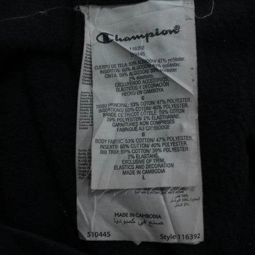 Champion Men's Black Full Zip Hoodie L Regular Fit Sportswear