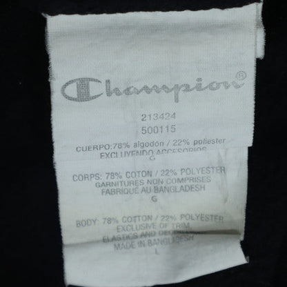 Champion Womens Black Large Pullover Hoodie with Logo Detail