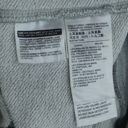 Levi's Men's Grey Pullover Hoodie Medium Logo Fleece Sweatshirt