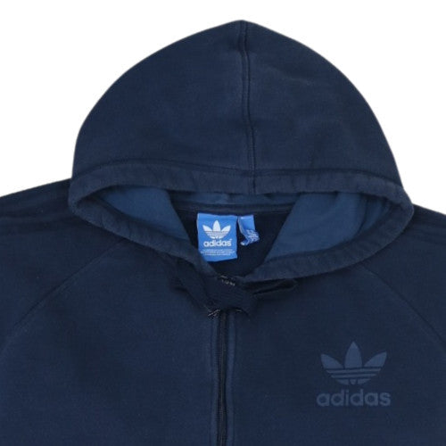 Adidas Mens Blue Full Zip Fleece Hoodie XL Classic Sportswear