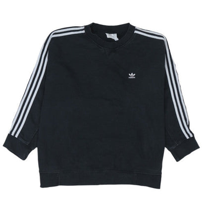 Adidas Womens Black 2XL Pullover Sweatshirt with Stripes