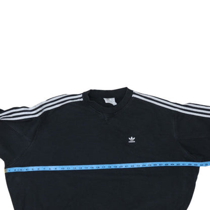 Adidas Womens Black 2XL Pullover Sweatshirt with Stripes