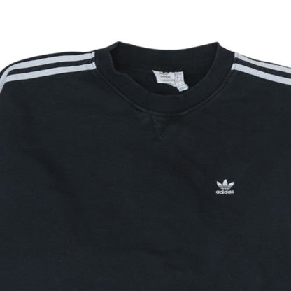 Adidas Womens Black 2XL Pullover Sweatshirt with Stripes