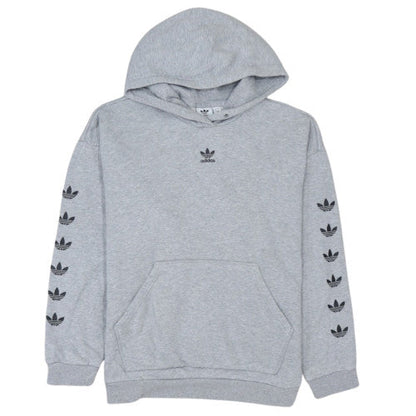 Adidas Women Grey Pullover Hoodie Lined Cotton Blend Size 8