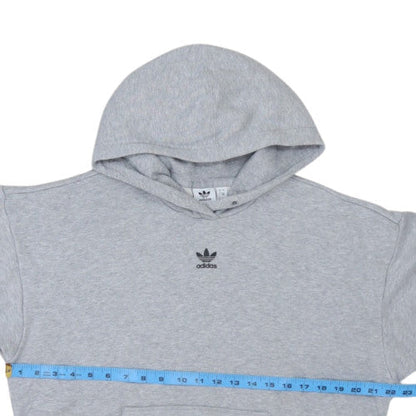 Adidas Women Grey Pullover Hoodie Lined Cotton Blend Size 8