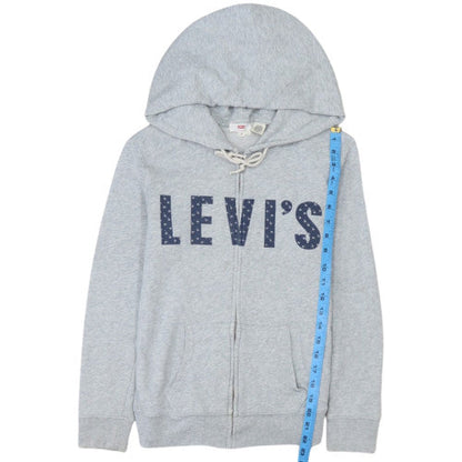 Levi's Women Grey Full Zip Hoodie XS Hooded Graphic Casual