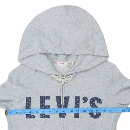 Levi's Women Grey Full Zip Hoodie XS Hooded Graphic Casual